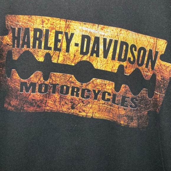 Harley Davidson Shirt Mens Fits Like M Biker Motorcycle Gear Metal Man O War KY - Picture 3 of 8
